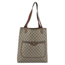 GUCCI GG Supreme Web Sherry Line Tote Bag PVC Beige Red 39 02 003 Auth 183400-2