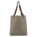 GUCCI GG Supreme Web Sherry Line Tote Bag PVC Beige Red 39 02 003 Auth 183400-3