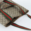 GUCCI GG Supreme Web Sherry Line Tote Bag PVC Beige Red 39 02 003 Auth 183400-6