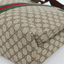 GUCCI GG Supreme Web Sherry Line Tote Bag PVC Beige Rot Auth 183401-12