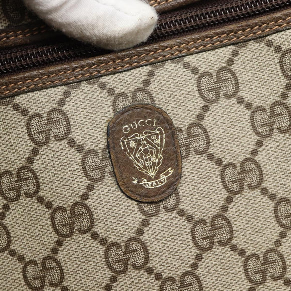 GUCCI GG Supreme Web Sherry Line Tote Bag PVC Beige Rot Auth 183401