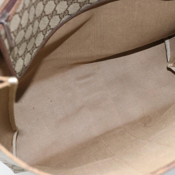 GUCCI GG Supreme Web Sherry Line Tote Bag PVC Beige Rot Auth 183401