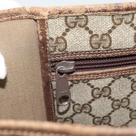 GUCCI GG Supreme Web Sherry Line Tote Bag PVC Beige Rot Auth 183401