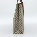 GUCCI GG Supreme Web Sherry Line Tote Bag PVC Beige Rot Auth 183401-5