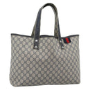 GUCCI GG Supreme Sherry Line Tote Bag PVC Navy Rot 211134 Auth 183402-1