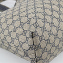 GUCCI GG Supreme Sherry Line Tote Bag PVC Navy Rot 211134 Auth 183402-11