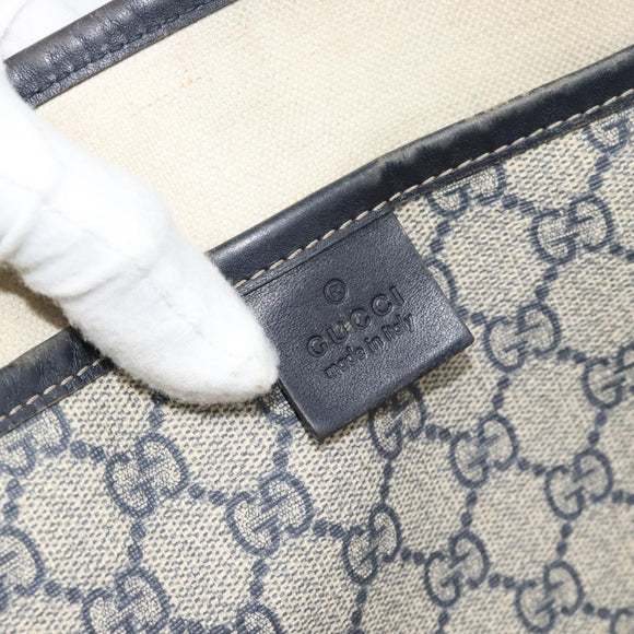 GUCCI GG Supreme Sherry Line Tote Bag PVC Navy Rot 211134 Auth 183402