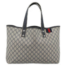 GUCCI GG Supreme Sherry Line Tote Bag PVC Navy Rot 211134 Auth 183402-2