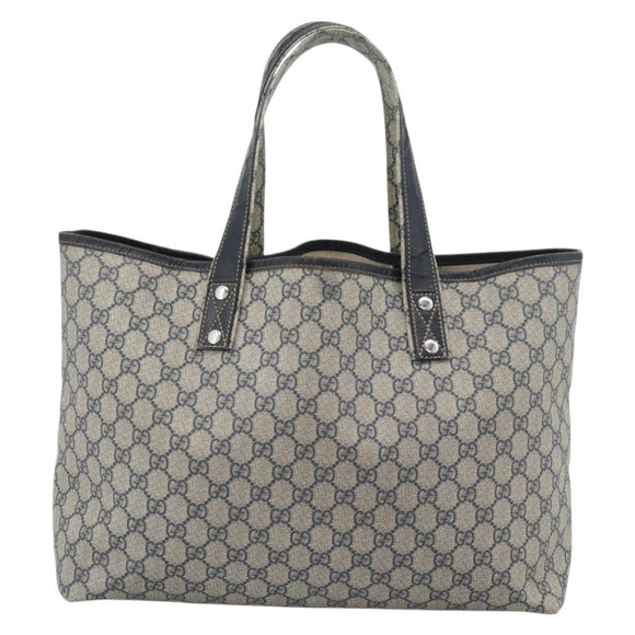 GUCCI GG Supreme Sherry Line Tote Bag PVC Navy Rot 211134 Auth 183402