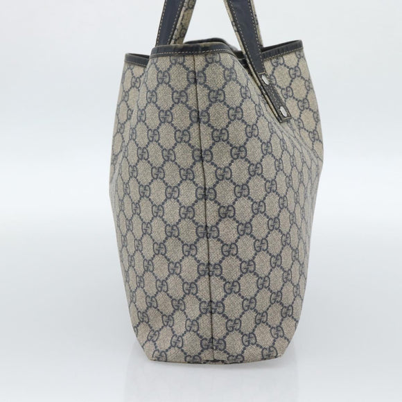 GUCCI GG Supreme Sherry Line Tote Bag PVC Navy Rot 211134 Auth 183402