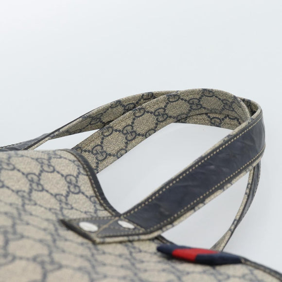 GUCCI GG Supreme Sherry Line Tote Bag PVC Navy Rot 211134 Auth 183402