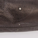 Chloe Paddington Mini Hand Bag Leather Silver Metallic gray Auth 183406A-6