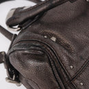 Chloe Paddington Mini Hand Bag Leather Silver Metallic gray Auth 183406A-15