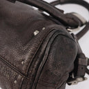 Chloe Paddington Mini Hand Bag Leather Silver Metallic gray Auth 183406A-16