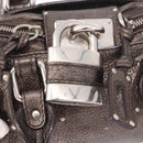 Chloe Paddington Mini Hand Bag Leather Silver Metallic gray Auth 183406A-18