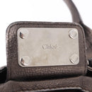 Chloe Paddington Mini Hand Bag Leather Silver Metallic gray Auth 183406A-20