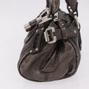 Chloe Paddington Mini Hand Bag Leather Silver Metallic gray Auth 183406A-3