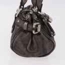 Chloe Paddington Mini Hand Bag Leather Silver Metallic gray Auth 183406A-4