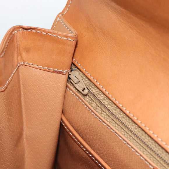 CELINE Macadam Canvas Hand Bag PVC Leather Brown Gold Auth 183407