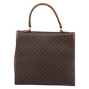CELINE Macadam Canvas Hand Bag PVC Leather Brown Gold Auth 183407-2