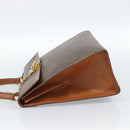 CELINE Macadam Canvas Hand Bag PVC Leather Brown Gold Auth 183407-3