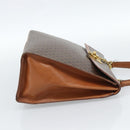 CELINE Macadam Canvas Hand Bag PVC Leather Brown Gold Auth 183407-4
