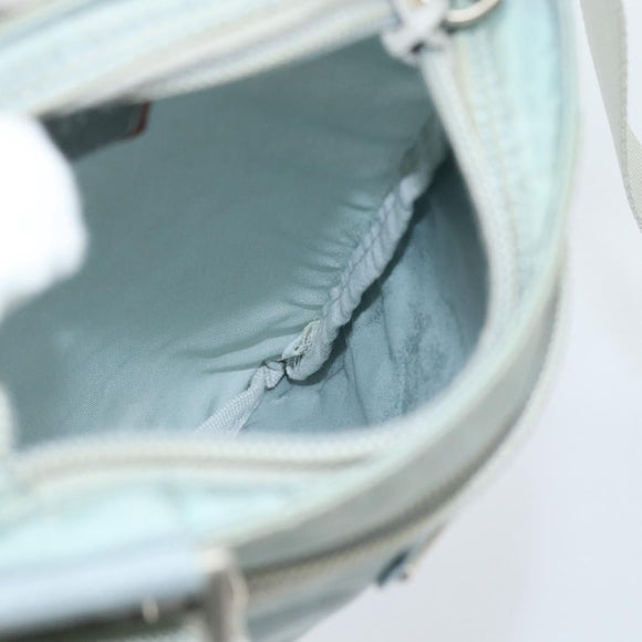 PRADA Shoulder Bag Nylon Light Blue Silver Auth 183410