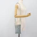 PRADA Shoulder Bag Nylon Light Blue Silver Auth 183410-22