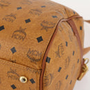 MCM Vicetos Logogram Mini Boston Bag PVC Leather 2way Brown Gold Auth 183418A-12