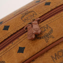 MCM Vicetos Logogram Mini Boston Bag PVC Leather 2way Brown Gold Auth 183418A-18