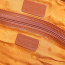 MCM Vicetos Logogram Mini Boston Bag PVC Leather 2way Brown Gold Auth 183418A-22