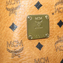MCM Vicetos Logogram Mini Boston Bag PVC Leather 2way Brown Gold Auth 183418A-25