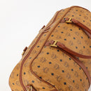 MCM Vicetos Logogram Mini Boston Bag PVC Leather 2way Brown Gold Auth 183418A-6