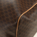 CELINE Macadam Canvas Boston Bag PVC Leather Brown Gold Auth 183419V-17