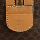 CELINE Macadam Canvas Boston Bag PVC Leather Brown Gold Auth 183419V-12