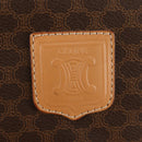CELINE Macadam Canvas Boston Bag PVC Leather Brown Gold Auth 183419V-18