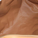 CELINE Macadam Canvas Boston Bag PVC Leather Brown Gold Auth 183419V-10