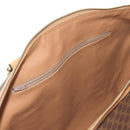 CELINE Macadam Canvas Boston Bag PVC Leather Brown Gold Auth 183419V-11