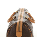 CELINE Macadam Canvas Boston Bag PVC Leather Brown Gold Auth 183419V-7