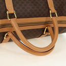 CELINE Macadam Canvas Boston Bag PVC Leather Brown Gold Auth 183419V-8