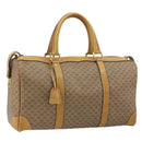 GUCCI Micro GG Supreme Boston Bag PVC Beige Gold Auth 183425-1