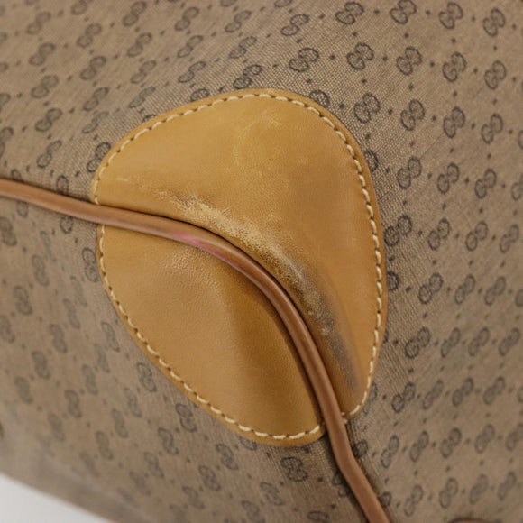 GUCCI Micro GG Supreme Boston Bag PVC Beige Gold Auth 183425