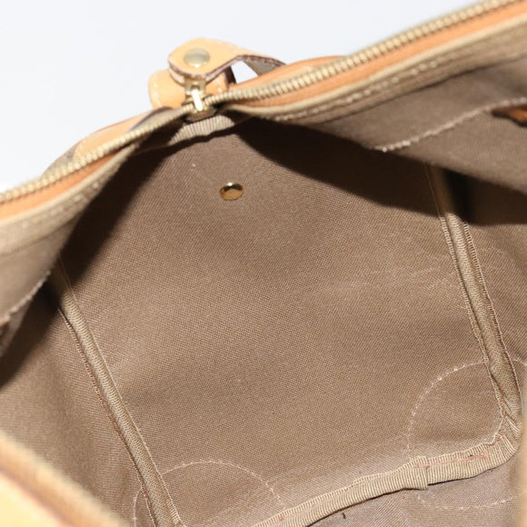 GUCCI Micro GG Supreme Boston Bag PVC Beige Gold Auth 183425