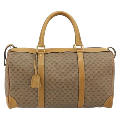 GUCCI Micro GG Supreme Boston Bag PVC Beige Gold Auth 183425 - 0