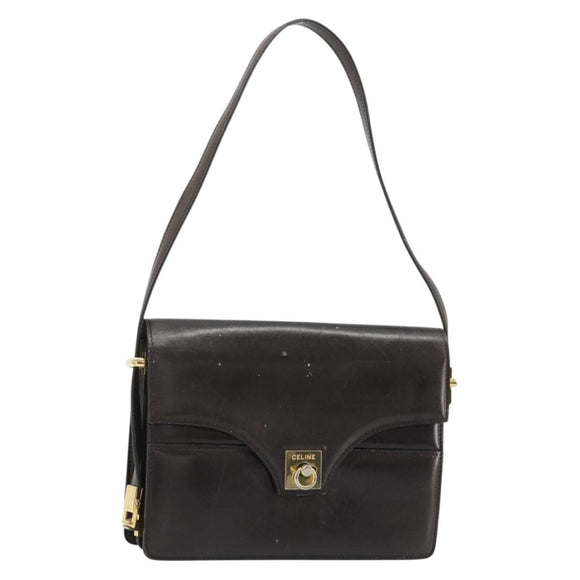 CELINE Umhängetasche Leder Gold Braun Original 183437