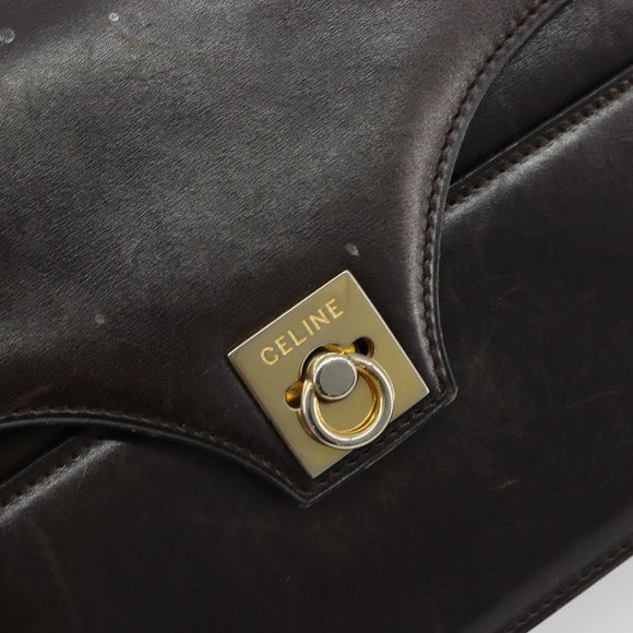 CELINE Umhängetasche Leder Gold Braun Original 183437