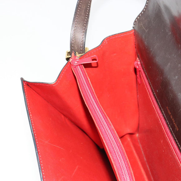 CELINE Umhängetasche Leder Gold Braun Original 183437
