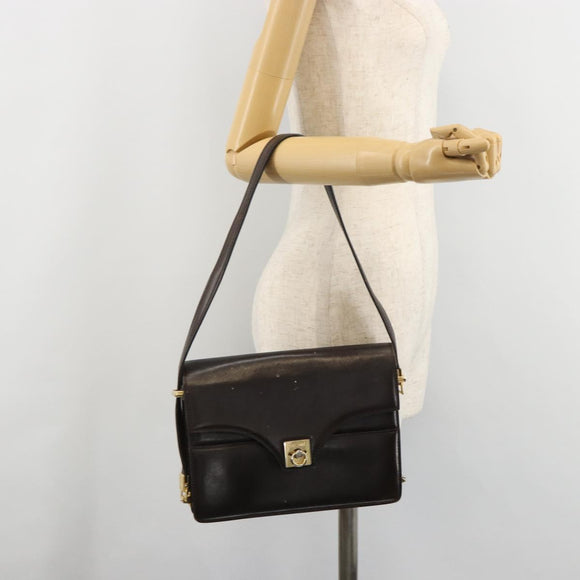 CELINE Umhängetasche Leder Gold Braun Original 183437