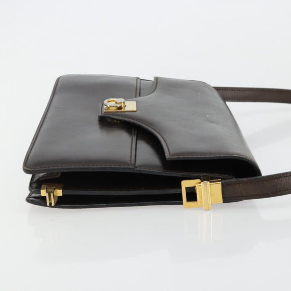 CELINE Umhängetasche Leder Gold Braun Original 183437
