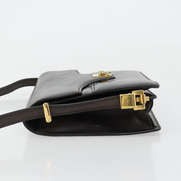 CELINE Umhängetasche Leder Gold Braun Original 183437